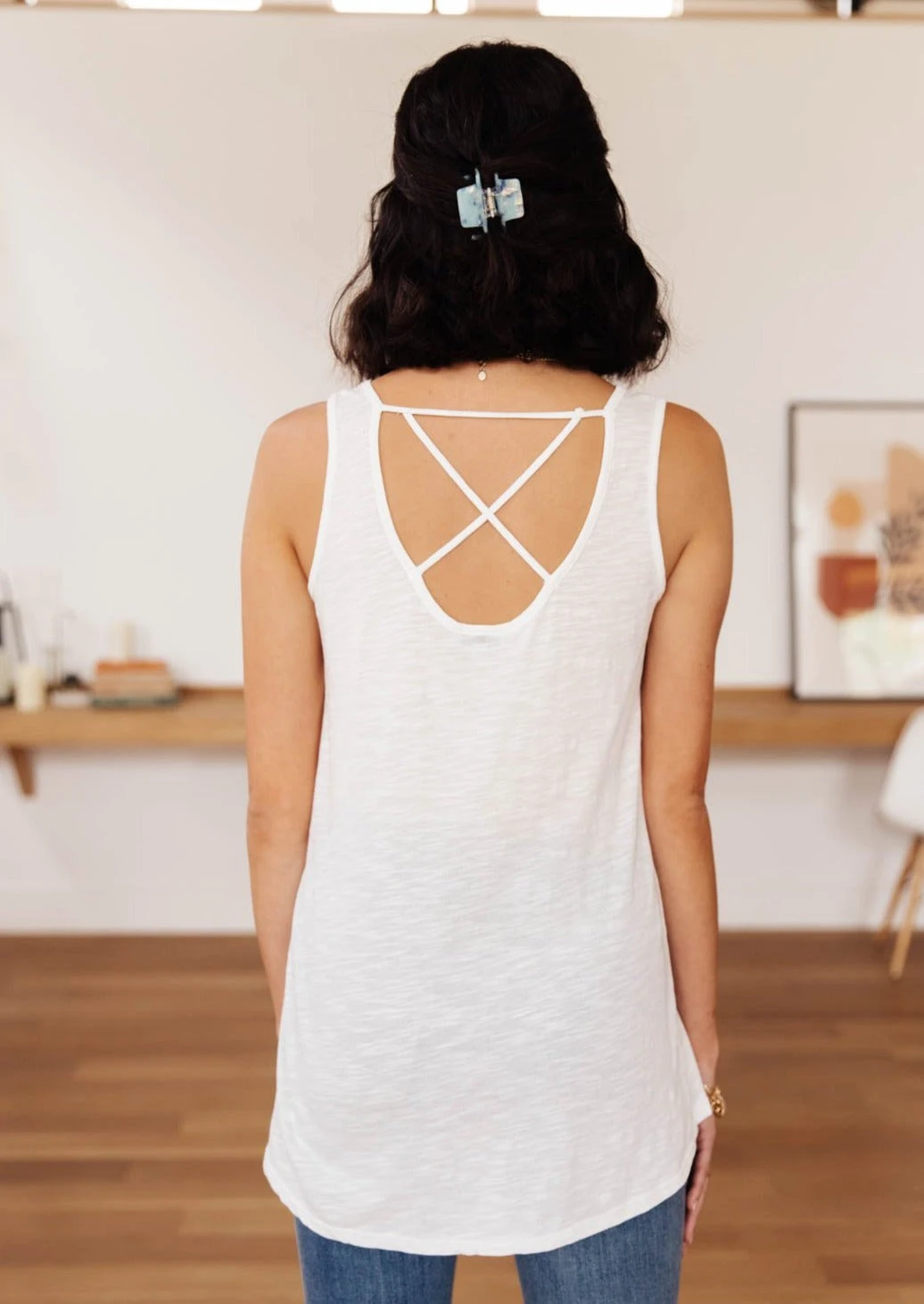 Ave Shops Heather Weather Ivory Tank Top - Soft Short Sleeve Blouse for Women 4 Ave Shops Clothing Heather Weather In Ivory Tank