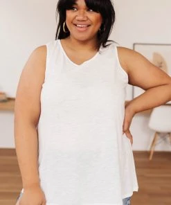 Ave Shops Heather Weather Ivory Tank Top - Soft Short Sleeve Blouse for Women 32 Ave Shops Clothing Heather Weather In Ivory Tank