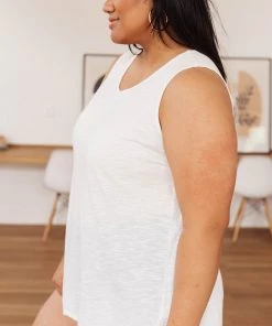 Ave Shops Heather Weather Ivory Tank Top - Soft Short Sleeve Blouse for Women 34 Ave Shops Clothing Heather Weather In Ivory Tank