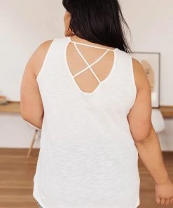 Ave Shops Heather Weather Ivory Tank Top - Soft Short Sleeve Blouse for Women 35 Ave Shops Clothing Heather Weather In Ivory Tank