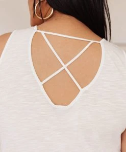 Ave Shops Heather Weather Ivory Tank Top - Soft Short Sleeve Blouse for Women 36 Ave Shops Clothing Heather Weather In Ivory Tank