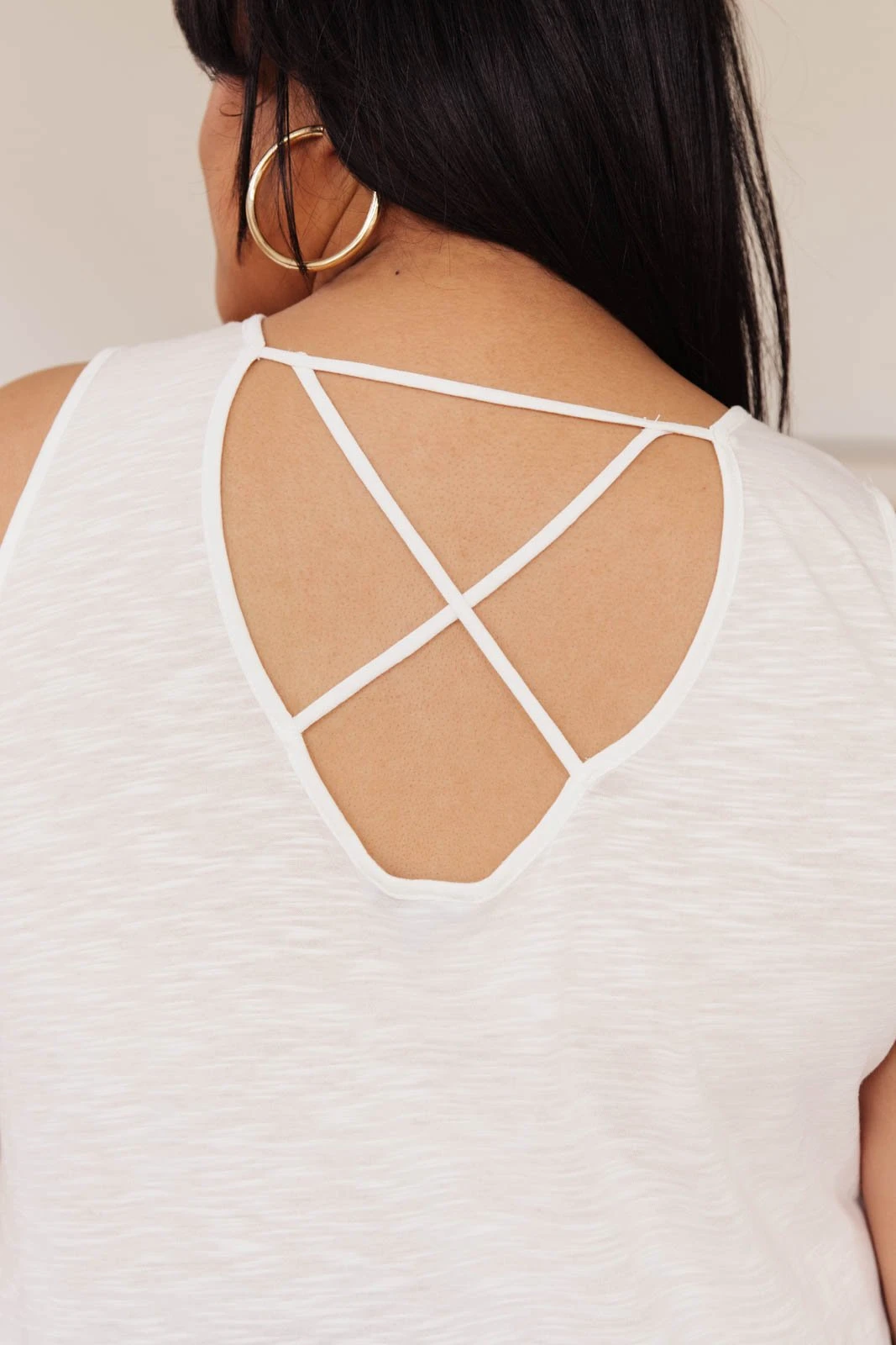 Ave Shops Heather Weather Ivory Tank Top - Soft Short Sleeve Blouse for Women 12 Ave Shops Clothing Heather Weather In Ivory Tank