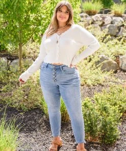 Ave Shops Hi-Rise Button Fly Skinny