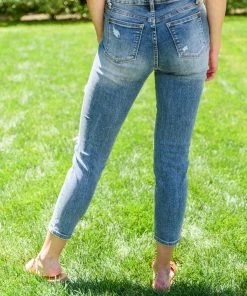 Ave Shops Hi-Rise Destroyed Slim Fit Jeans New Arrivals