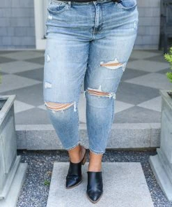 Ave Shops Hi-Rise Destroyed Slim Fit Jeans New Arrivals