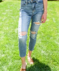 Ave Shops Hi-Rise Destroyed Slim Fit Jeans New Arrivals