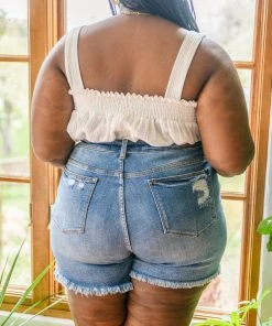 Ave Shops Women's Hi-Rise Sun Embroidery Cutoff Denim Shorts 19 Ave Shops Hi-Rise Sun Embroidery Cutoff Shorts Bottoms & Jeans