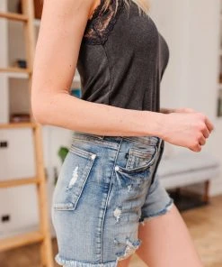 Ave Shops Bottoms & Jeans Hi-Waisted Button Fly Cutoff Shorts