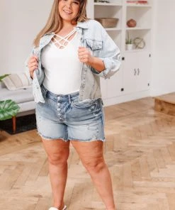 Ave Shops Bottoms & Jeans Hi-Waisted Button Fly Cutoff Shorts