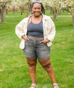 Ave Shops Hi-Waisted Cactus Embroidery Cutoffs - Stylish Women's Jeans & Bottoms 19 Ave Shops Hi-Waisted Cactus Embroidery Cutoffs Bottoms & Jeans