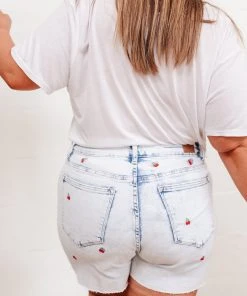 Hi-Waisted Cherry Acid Wash Cutoffs - Ave Shops Bottoms & Jeans 25 Ave Shops Bottoms & Jeans Hi-Waisted Cherry Acid Wash Cutoffs