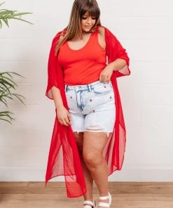 Hi-Waisted Cherry Acid Wash Cutoffs - Ave Shops Bottoms & Jeans 18 Ave Shops Bottoms & Jeans Hi-Waisted Cherry Acid Wash Cutoffs