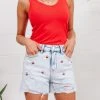 Ave Shops Bottoms & Jeans Hi-Waisted Cherry Acid Wash Cutoffs
