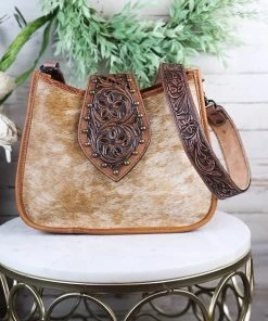 American Darling Homestead Floral Cowhide Crossbody Handbag [Style B] Handbags & Wallets