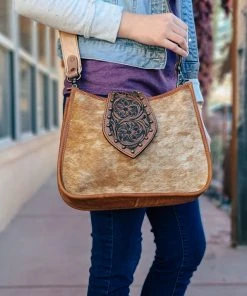 American Darling Homestead Floral Cowhide Crossbody Handbag [Style B] Handbags & Wallets