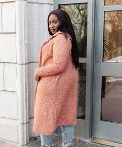 Ave Shops Cardigans, Sweaters, Outerwear Hooded Cardigan In Red Sand