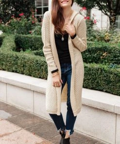 Ave Shops Clothing Hooded Cardigan In Ivory