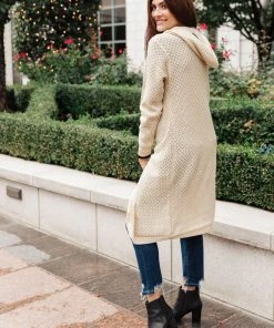 Ave Shops Clothing Hooded Cardigan In Ivory