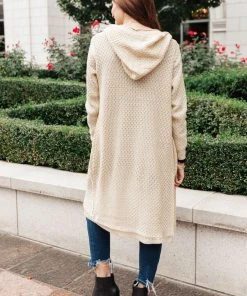 Ave Shops Clothing Hooded Cardigan In Ivory