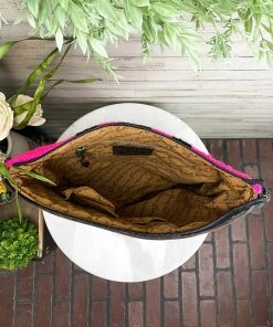 American Darling Hot Pink Aztec Fringe Concealed Carry Crossbody Handbag