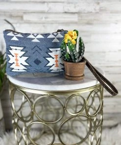 Bbags MEGA SALE - Hudson Blue Aztec Wristlet Pouch | Stylish & Compact -The Cinchy Cowgirl Store HudsonBlueAztecWristletPouch1 1080x