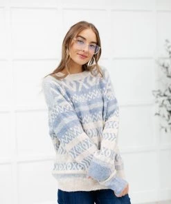 Ave Shops Hugs And Kisses Sweater In Dusty Blue