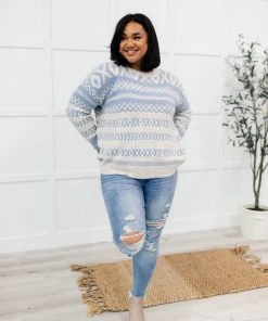 Ave Shops Hugs And Kisses Sweater In Dusty Blue