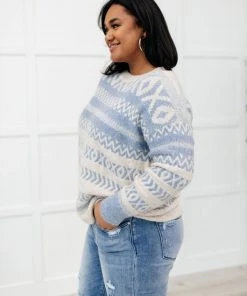 Ave Shops Hugs And Kisses Sweater In Dusty Blue