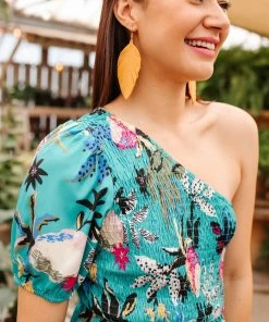 Ave Shops Women's Emerald Day Trip Blouse - Short Sleeve Tops & Blouses 22 Ave Shops Clothing Day Trip Blouse In Emerald