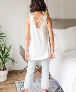 Ave Shops Heather Weather Ivory Tank Top - Soft Short Sleeve Blouse for Women 46 Ave Shops Clothing Heather Weather In Ivory Tank