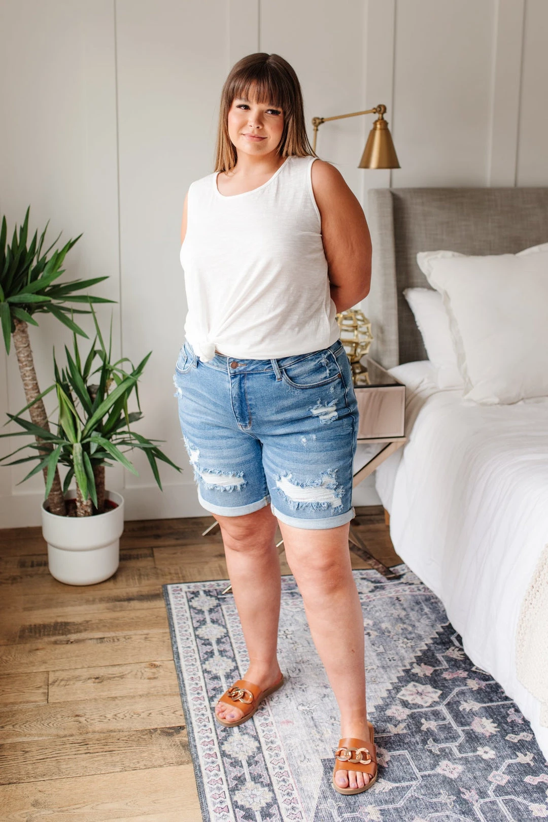 Ave Shops Heather Weather Ivory Tank Top - Soft Short Sleeve Blouse for Women 23 Ave Shops Clothing Heather Weather In Ivory Tank