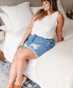 Ave Shops Heather Weather Ivory Tank Top - Soft Short Sleeve Blouse for Women 51 Ave Shops Clothing Heather Weather In Ivory Tank