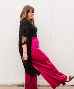 Ave Shops Cleo Velvet Wide Leg Pants - Stylish & Comfortable Women's Bottoms 39 Ave Shops Cleo Velvet Wide Leg Pants