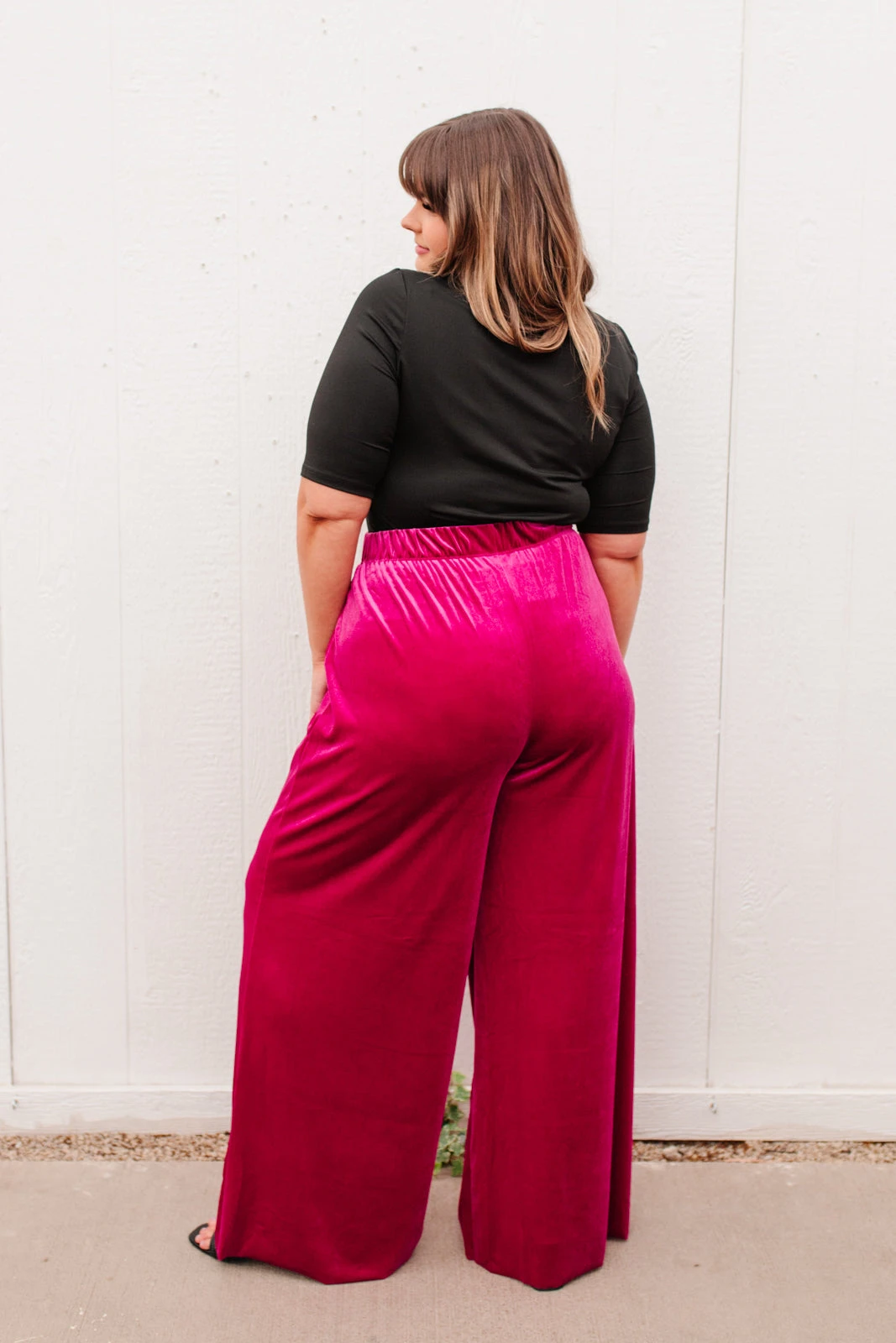 Ave Shops Cleo Velvet Wide Leg Pants - Stylish & Comfortable Women's Bottoms 19 Ave Shops Cleo Velvet Wide Leg Pants