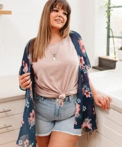 Ave Shops Wildflower Kimono In Blue Clothing