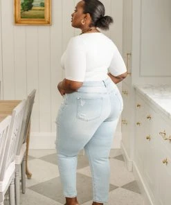 Ave Shops Super Light Destroyed Boyfriend Jeans Bottoms & Jeans