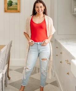 Ave Shops Super Light Destroyed Boyfriend Jeans Bottoms & Jeans