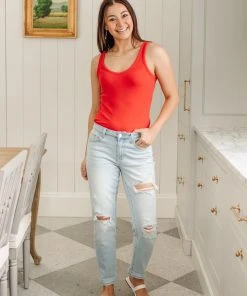 Ave Shops Super Light Destroyed Boyfriend Jeans Bottoms & Jeans