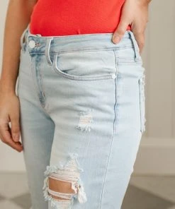 Ave Shops Super Light Destroyed Boyfriend Jeans Bottoms & Jeans