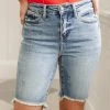 Ave Shops Hi-Rise Cut Off Bermudas Bottoms & Jeans