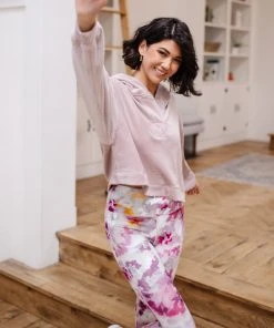 Ave Shops Clothing Velvet Icon Hoodie In Mauve