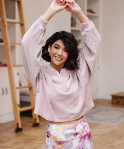 Ave Shops Clothing Velvet Icon Hoodie In Mauve