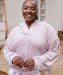 Ave Shops Clothing Velvet Icon Hoodie In Mauve