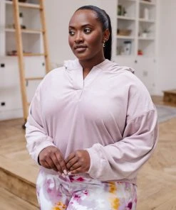 Ave Shops Clothing Velvet Icon Hoodie In Mauve