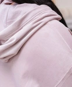 Ave Shops Clothing Velvet Icon Hoodie In Mauve