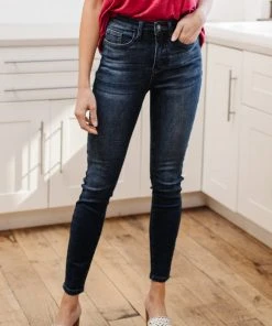 Ave Shops Super Dark Control Top Skinnies - High Waist Slimming Jeans for Women 20 Ave Shops Super Dark Control Top Skinnies