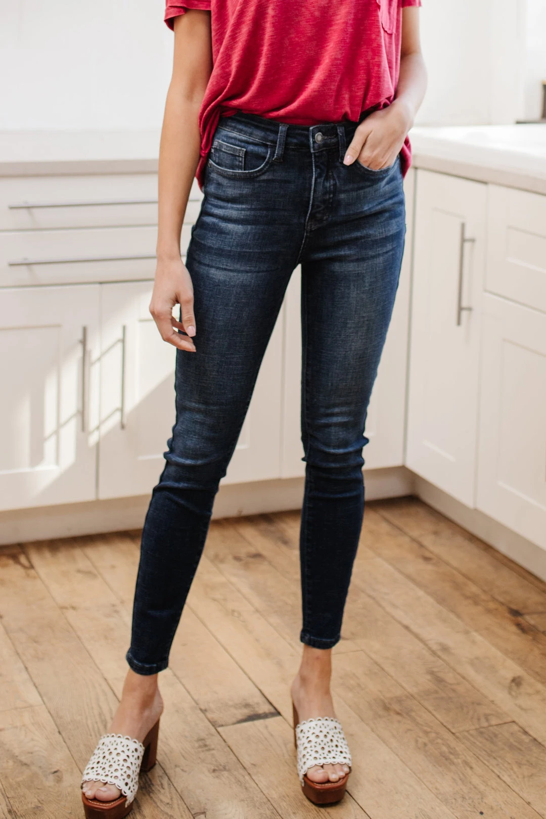 Ave Shops Super Dark Control Top Skinnies - High Waist Slimming Jeans for Women 5 Ave Shops Super Dark Control Top Skinnies