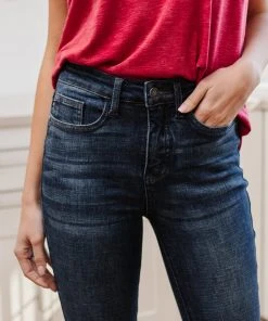 Ave Shops Super Dark Control Top Skinnies - High Waist Slimming Jeans for Women 26 Ave Shops Super Dark Control Top Skinnies