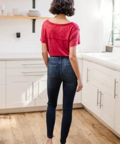 Ave Shops Super Dark Control Top Skinnies - High Waist Slimming Jeans for Women 22 Ave Shops Super Dark Control Top Skinnies