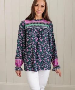 Ave Shops Women's Exquisite Beauty Floral Long Sleeve Blouse - Elegant Tops & Blouses 36 Ave Shops Long Sleeve Tops Exquisite Beauty Floral Blouse